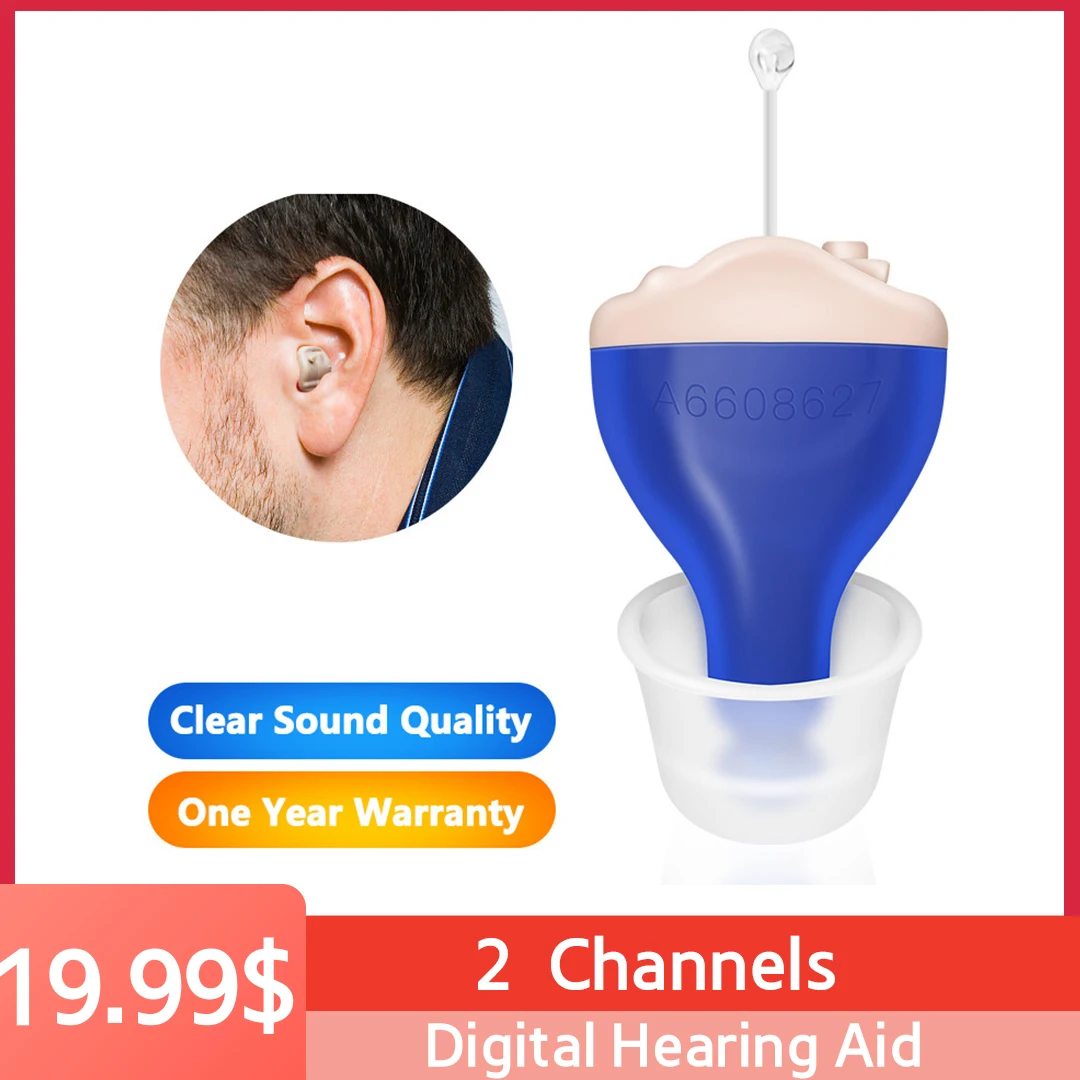 

Цифровой слуховой аппарат, 2-канальный слуховой аппарат для пожилых людей, невидимый усилитель звука, устройства для ухода за ушами, аудиоси...