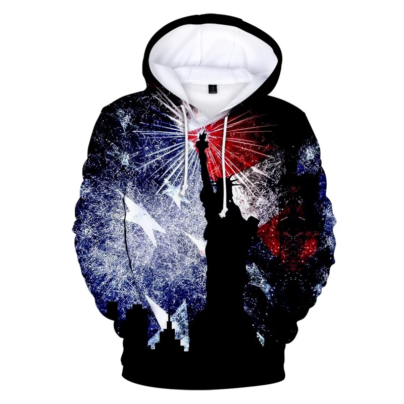 

American Flag Hoodies Men Sweatshirt United States America Independence Day Hoody Mens National Flag y2k Tops Oversized Hooded