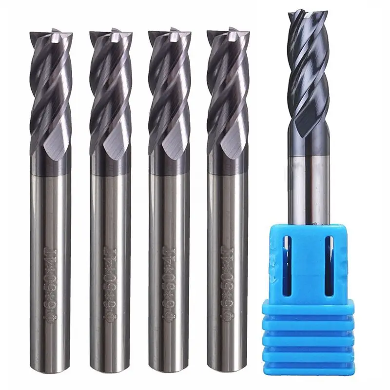 

5Pcs Tungsten Steel 4 Flute End Mill CNC Milling Cutter HRC50