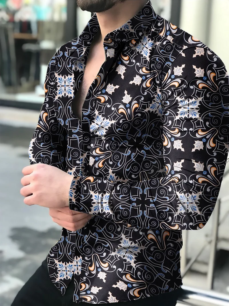 

Men Shirt For Men Clothing Social Male Blouse Hawaiian Long Sleeve Cardigan Blouses And Button Up Luxury Man Wholesale 2022