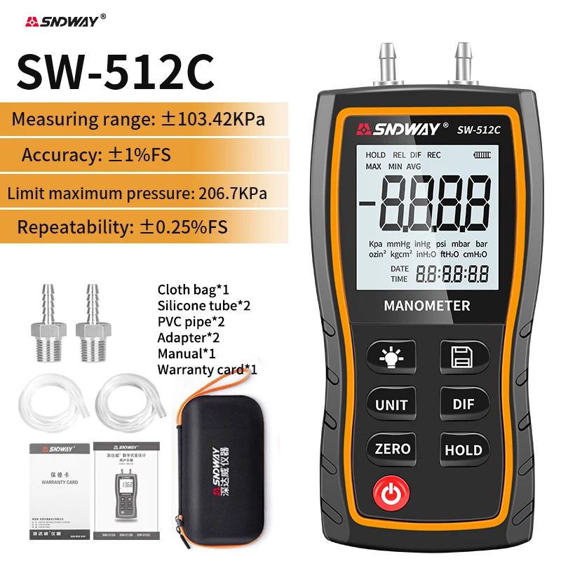 

Цифровой манометр SNDWAY SW-512