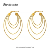 monlansher geometric irregular big hoop earrings stainless steel earrings for women daily minimalist statement earrings jewelry
