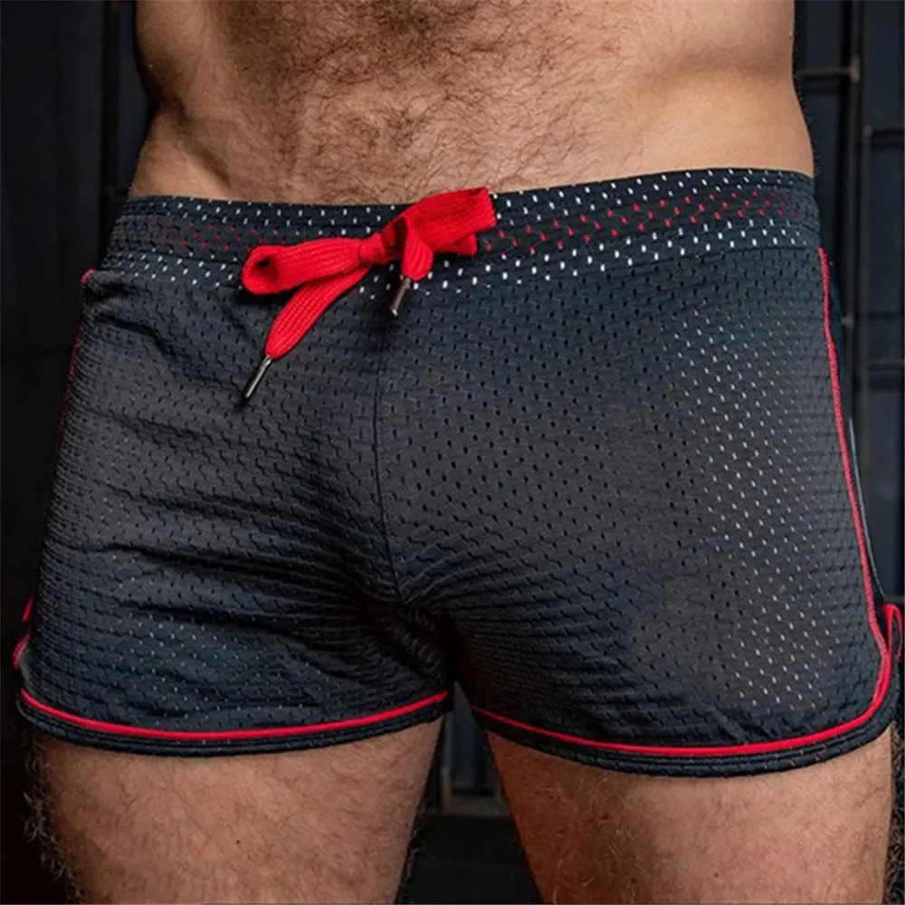 

Summer Men's Beach Shorts Fashion Simple Sexy Mesh Fabric Shorts Men's Sports Casual Fitness Shorts Boxer Shorts for Men 3XL