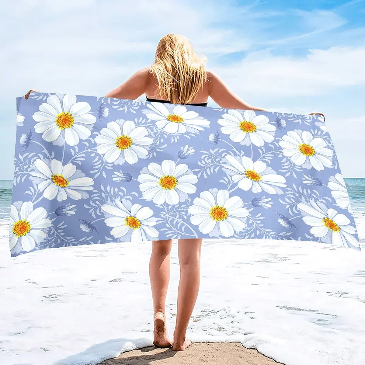 Daisy Beach Towel Absorbent Pool Camping Travel Oversized Sand Free Bath Towels Quick-Dry Super |