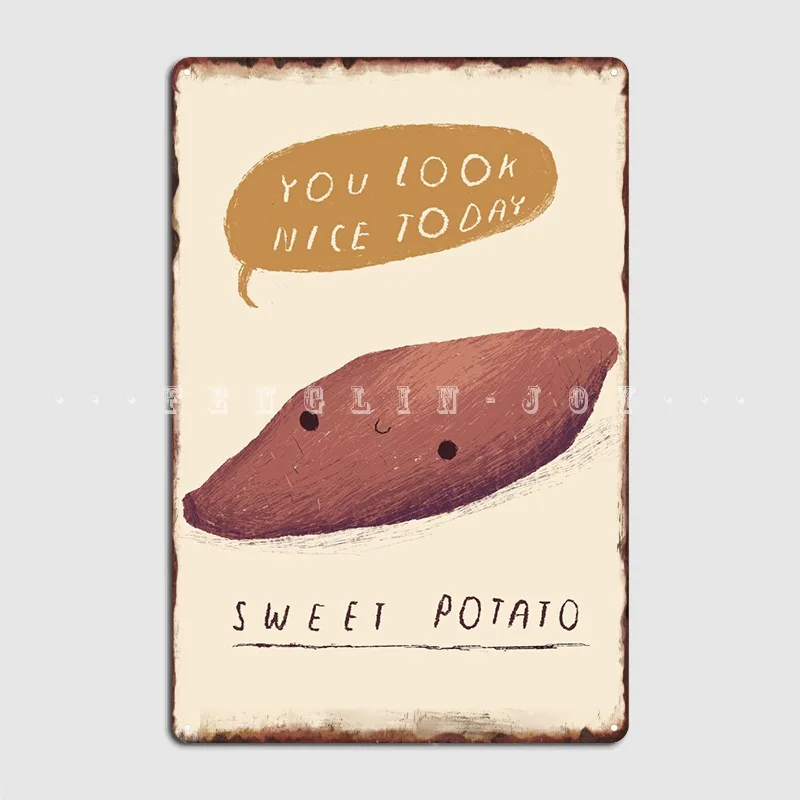 

Vintage Sweet Potato Metal Sign Club Party Wall Decor Wall Create Tin Sign PosterPub, Bar, Kitchen, BathroomHome Decor