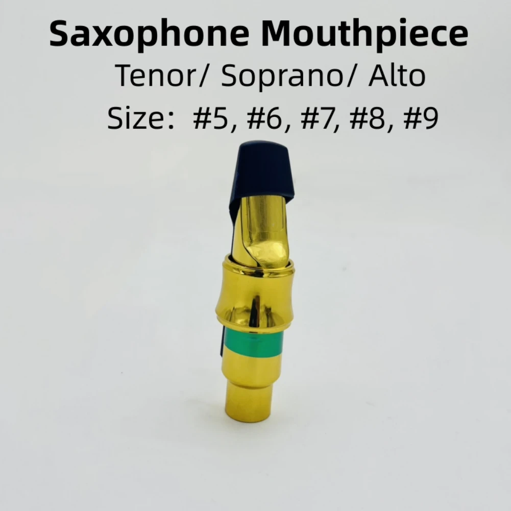 

1pc Saxophone Metal Mouthpiece With Reed Clip For Tenor Soprano Alto Sax Size 56789 Metal Mouthpiece Accessories Hot Sale