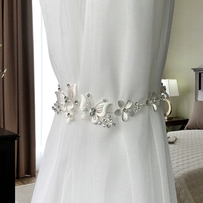 

2 шт./компл. современные занавески с металлическими листьями