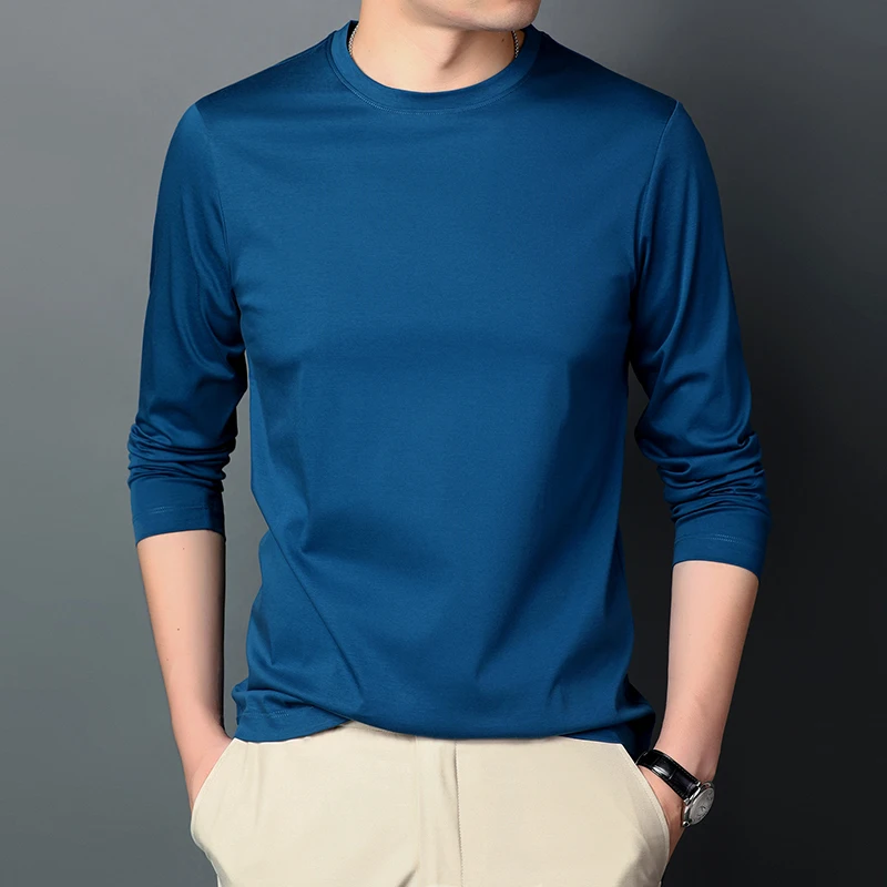 

Tops Tees men O-Neck long-sleeved t shirt 9524