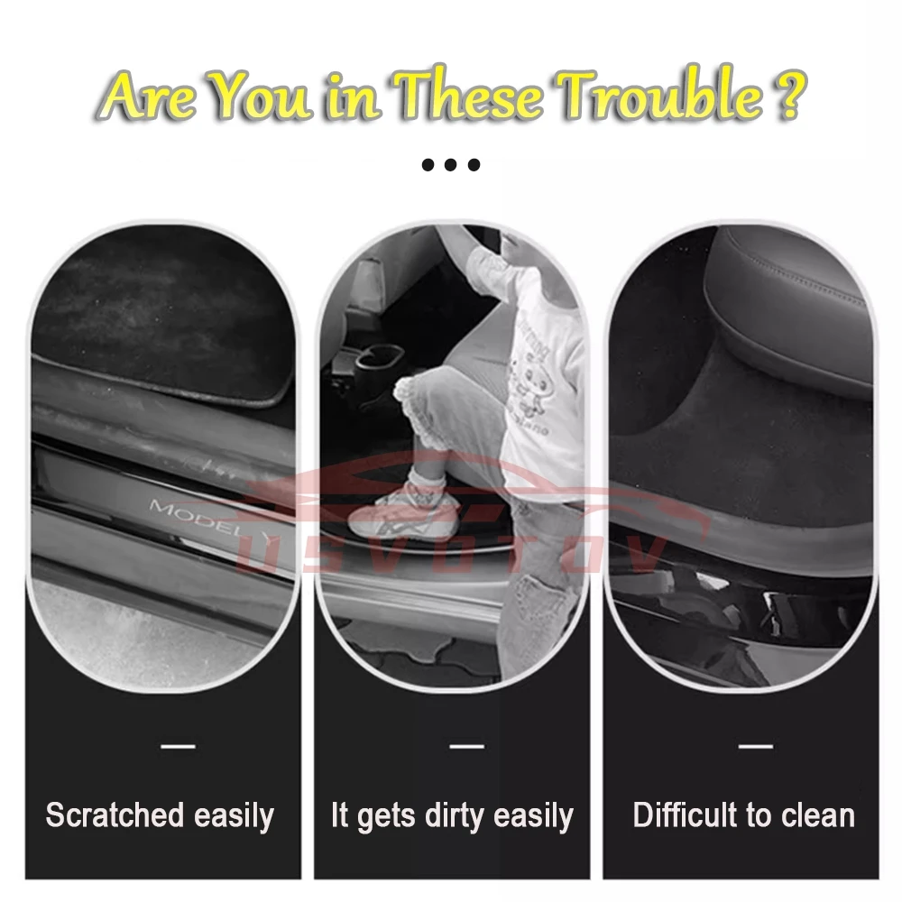 Защитная Накладка на порог задней двери Tesla Model Y