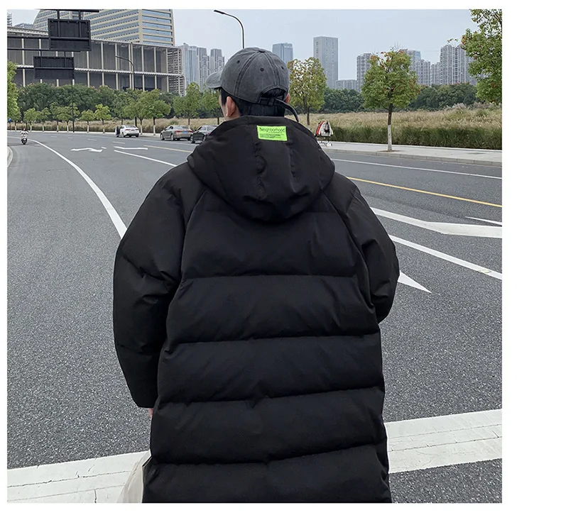 High Quality Winter Jacket Men Hooded Thicken Warm Parka Coat Casual Slim Mens Overcoat Long Slim Cotton padded jacket M-5XL