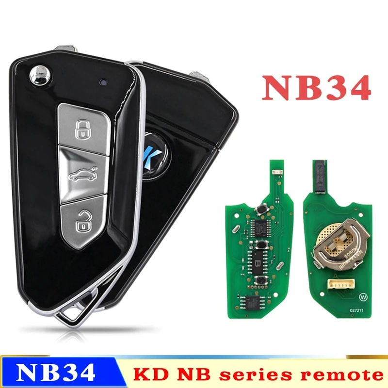 

KEYDIY NB34 KD Car Remote Key NB-Series 3 Button With Chips For Golf 8 Style For KD900/KD-X2 KD MINI/ URG200 Programmer