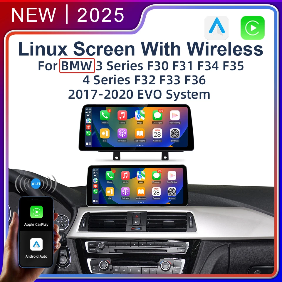 Беспроводной автомобильный мультимедийный сенсорный экран Carplay для BMW 3 серии F30