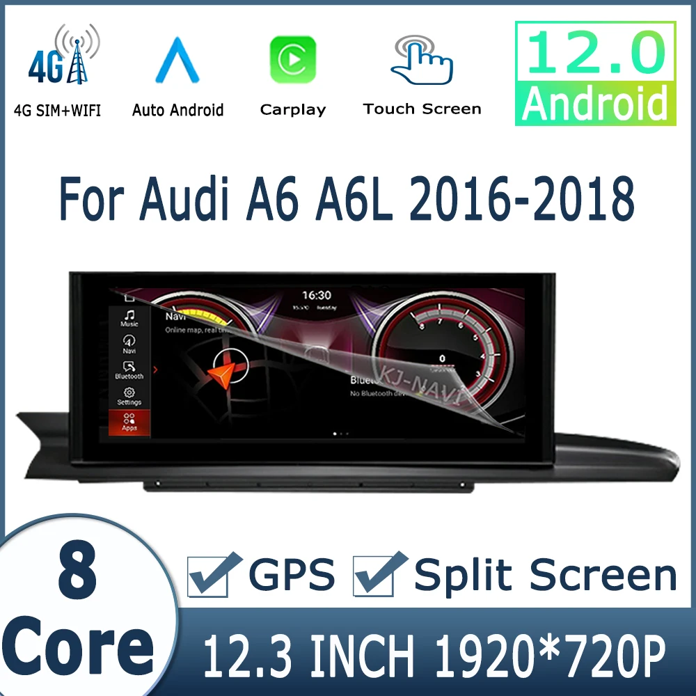 

Автомобильный мультимедийный плеер на Android 12, экран дисплея для Audi A6 A6L 2016-2018, радио, Carplay, интеллектуальная система, 4G, SIM, Wi-Fi