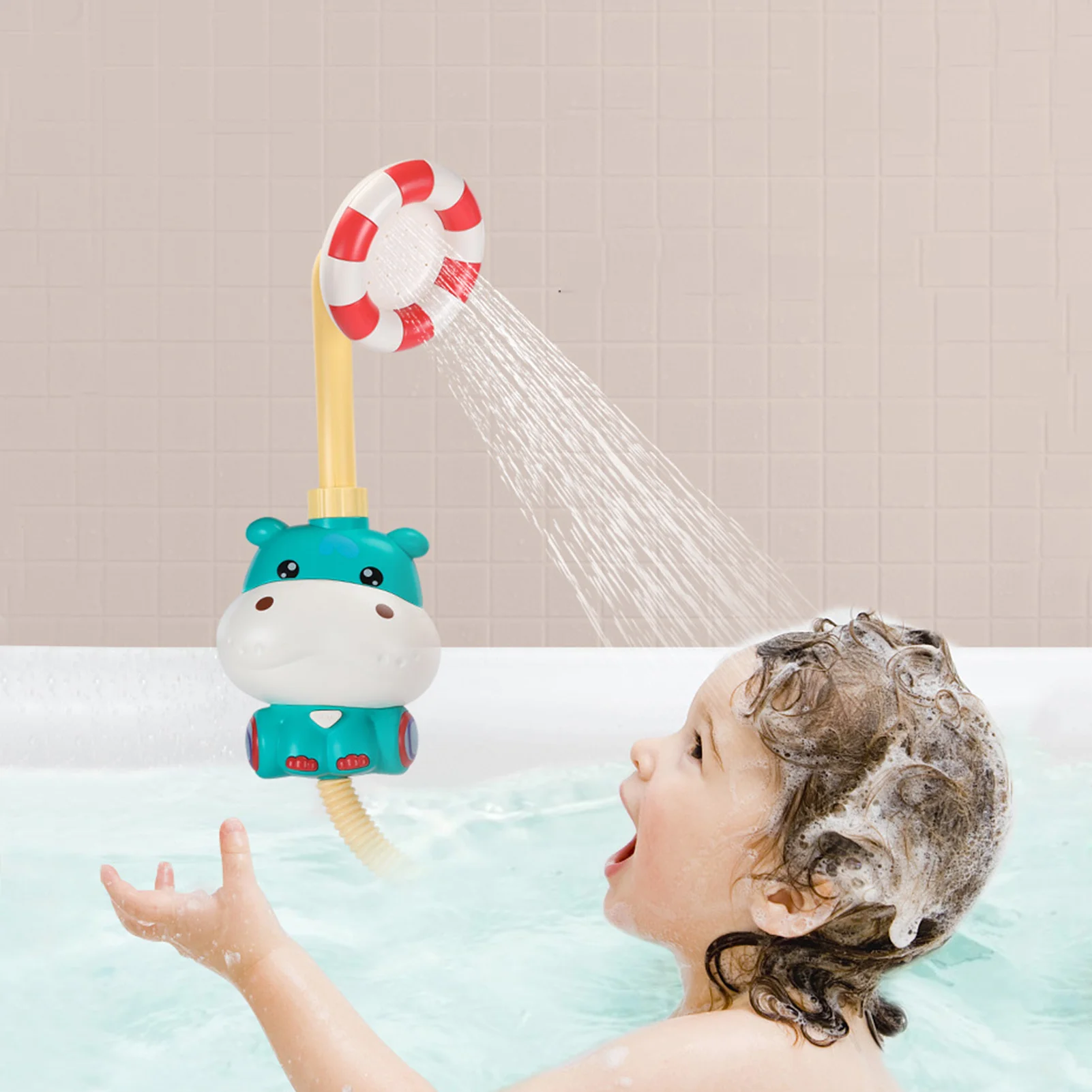 

Baby Shower Toy Electric Hippo Shape Bathtub Water Sprayer Toy Adjustable Sprinkler In Tub Water Sprayer Bathtub Water Play Toys