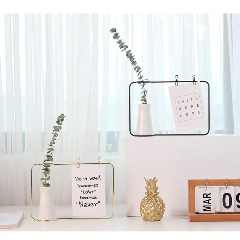 

Iron Picture Frame Creative Photo Frames For Room Iron Picture Frames Display Photo Frame With Clips And Vase For Home Party