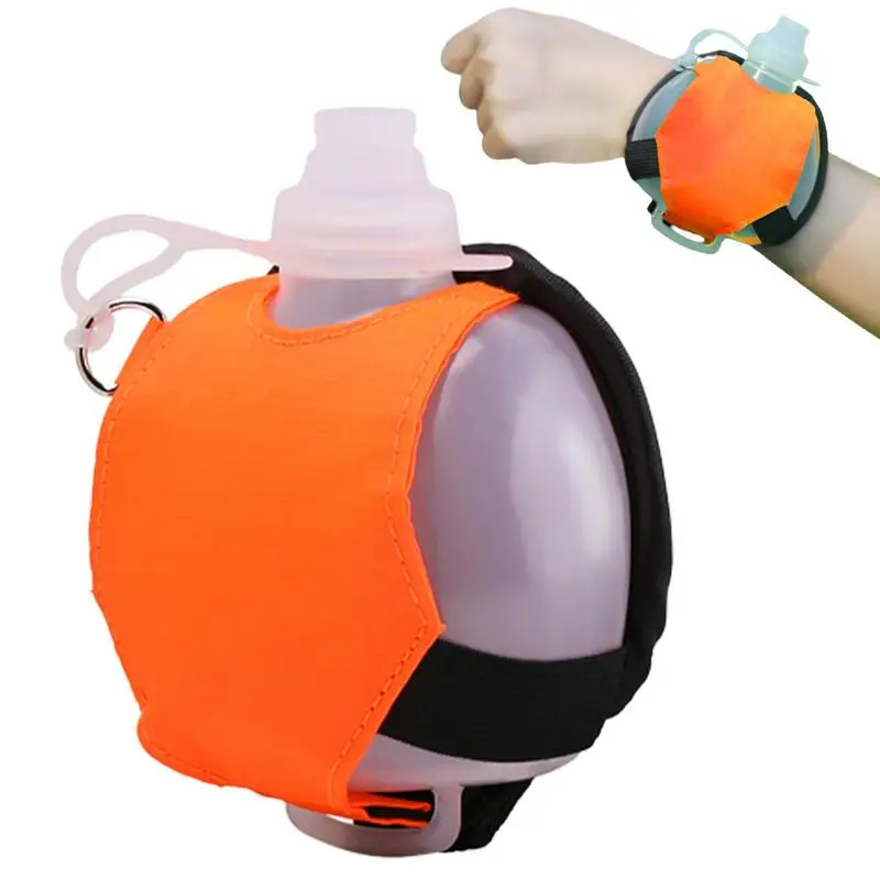 

Wrist Water Bottle For Running Hands Free Sports Bottle Silicone Wearable Fitness Cup Leakproof Exercise Bottle Adjustable