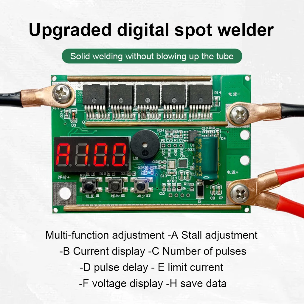 

12V Mini Portable Welder Intelligent Digital Display Adjustable Spot Welding Machine Control Board Weld Industrial