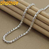 925 sterling silver fashion jewelry 4mm 20 inch snake chain necklace for women man party engagement wedding charm gift