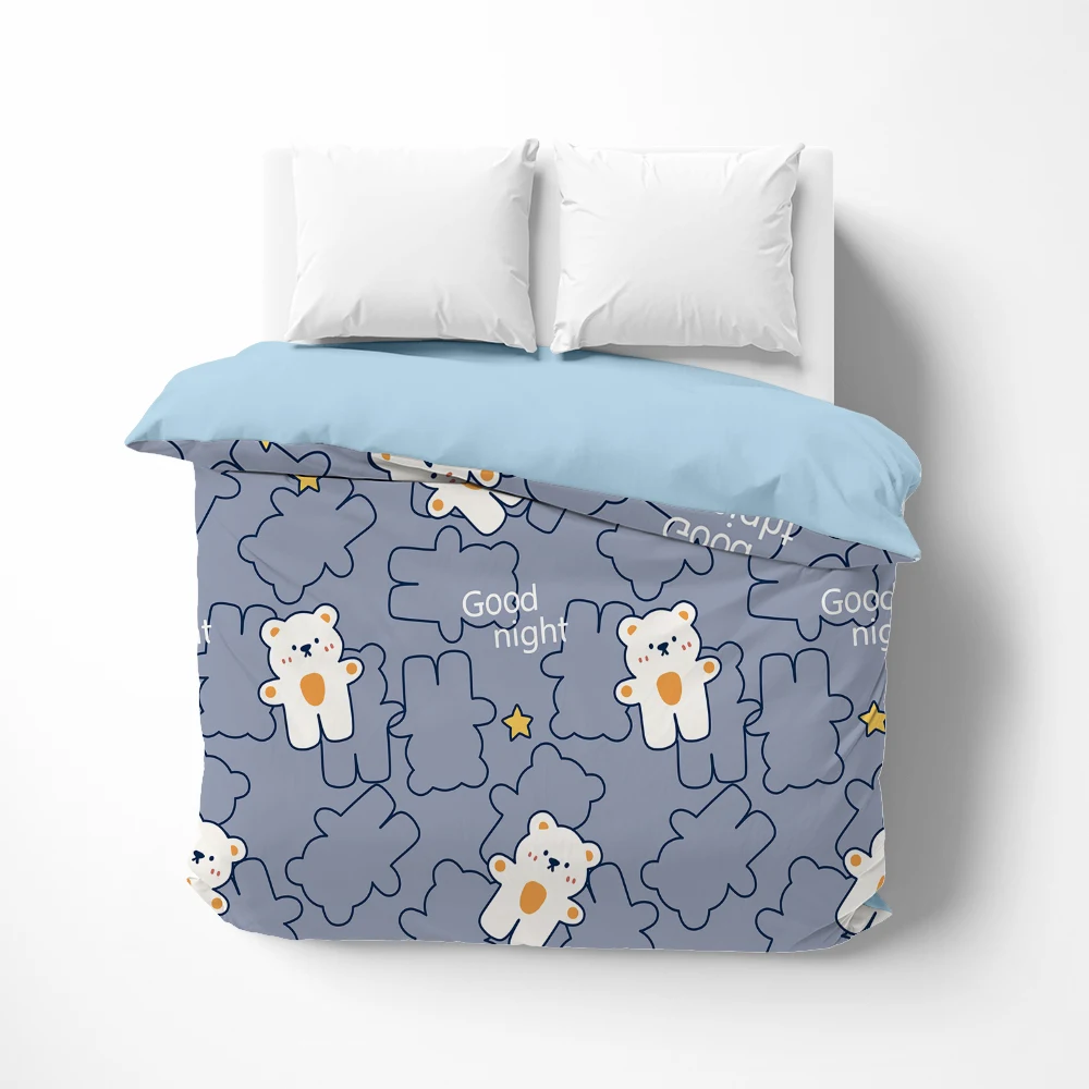 

Cartoon bear Linens Duvet cover Quilt/Blanket/Comfortable Case lovely Bedding 135x200 2 bedrooms for kids baby child NIGHT