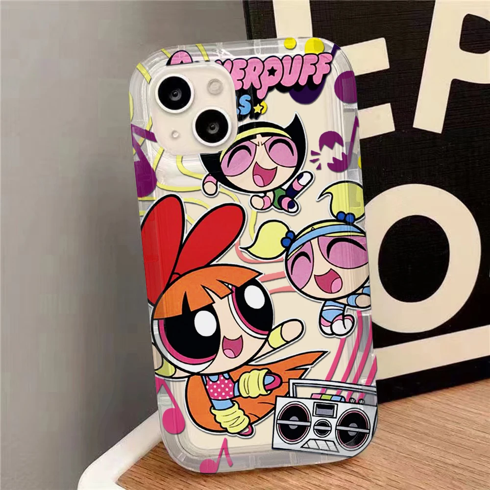 CartoonThe P-Powerpuff Girls Phone Case for Samsung Galaxy S24 S23 S22 S21 S20 S10 Note20 Note10 FE Ultra Plus 4G 5G Clear Cover