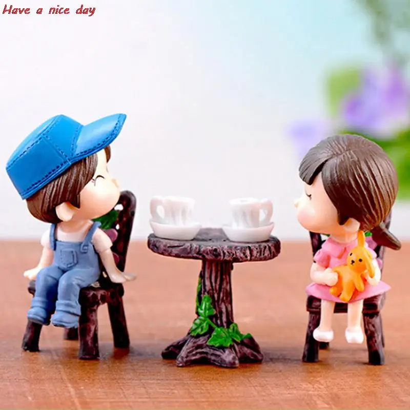 

1 Set Mini Wooden Table Chair Doll House Miniature Landscape Dining Room Furniture Toy Children Gift
