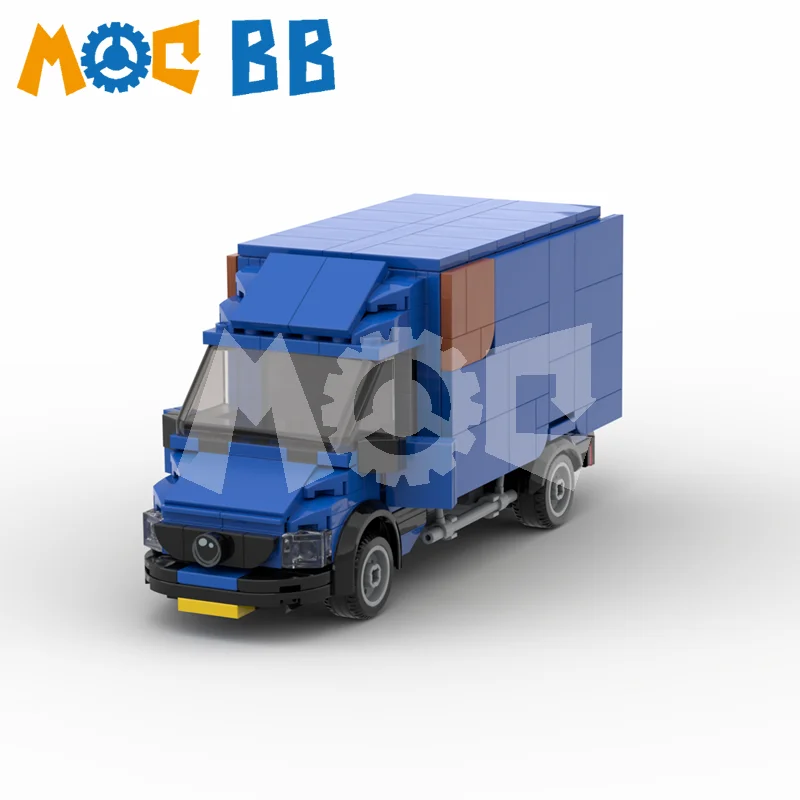 Конструктор MOC маленький голубой фургон, тянущийся рычаг, совместим с LE, развивающие игрушки для мальчиков и девочек, праздничные подарки
