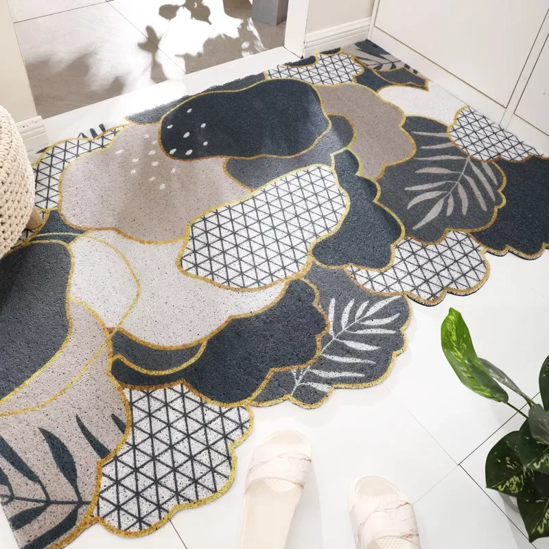

NEW2023 PVC Outdoor Mat Front Door Rugs Indoor Entrance Doormat Large Heavy Duty Rubber Outside Floor Rug Waterproof Low-Profil