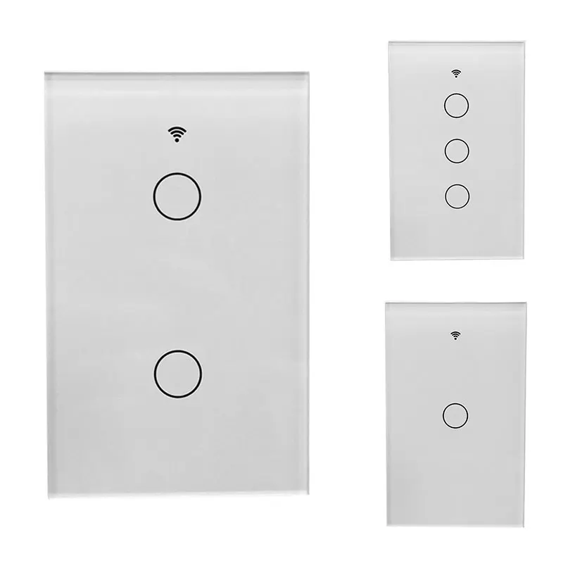 

Smart Home Wifi RF Remote Control Wall Light Switch Panel Wall Contact Light Switch For US Plug Relay Controller