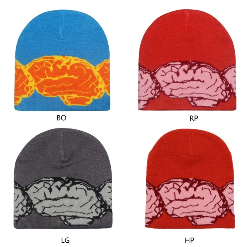 

Slouchy Cotton Winter Warm Skull Cap Knitted Beanie Y2k Accessories Unisex Skull Cap Ski Cycling Outdoor