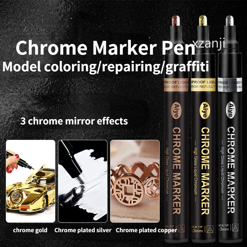 

Mirror Pen Reflective Paint Metal Chrome Plate Silver Marker DIY Liquid Signature Model High-gloss Electroplating