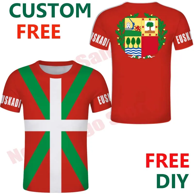 

Costume livre basco tshirt espanhol euskadi t camisas bandeira alaves jérsei diy comunidade autônoma nome da cidade número t