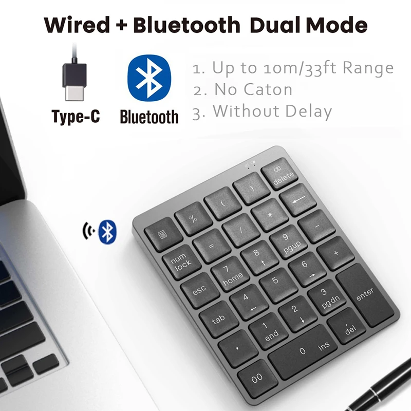 SeenDa N970 беспроводная цифровая Bluetooth клавиатура со встроенными двумя режимами 28