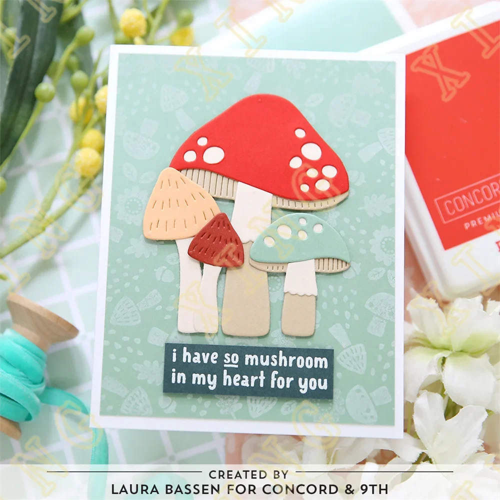 Счастливые заголовки гриб торт Новое поступление металлические штампы трафарет