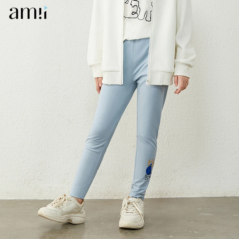 

amii kids Girls Leggings Summer Soft Casual Pants Children Printed Trousers Knit Leggings Teenager Girls Bottoms 22040045