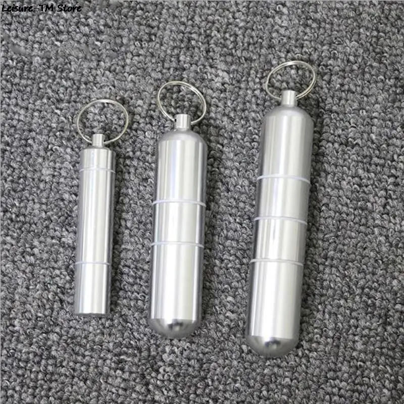 

1pc Aluminum Alloy Cigarette Box Waterproof Case Pill Toothpick Capsule Holder Travel Holder Outdoor Tools