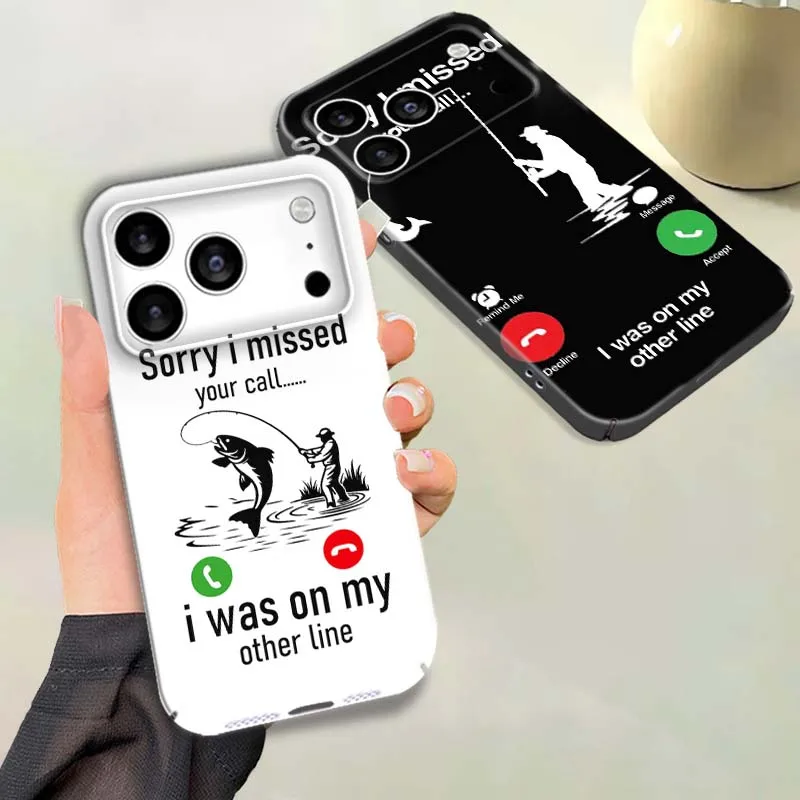 Фото Мультяшный рыбак: Жесткий чехол-пленка для Apple iPhone 17, 16e, 16, 15, 14, 13, 12, 11, X, 7, 6 Pro Max, Plus, Mini №2