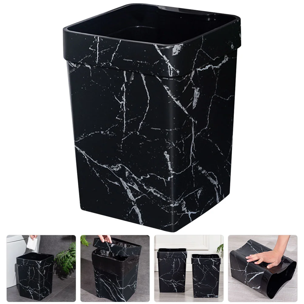 

Waste Bin Waste Bin Bathroom Garbage Container Marble Trash Can for Bedroom