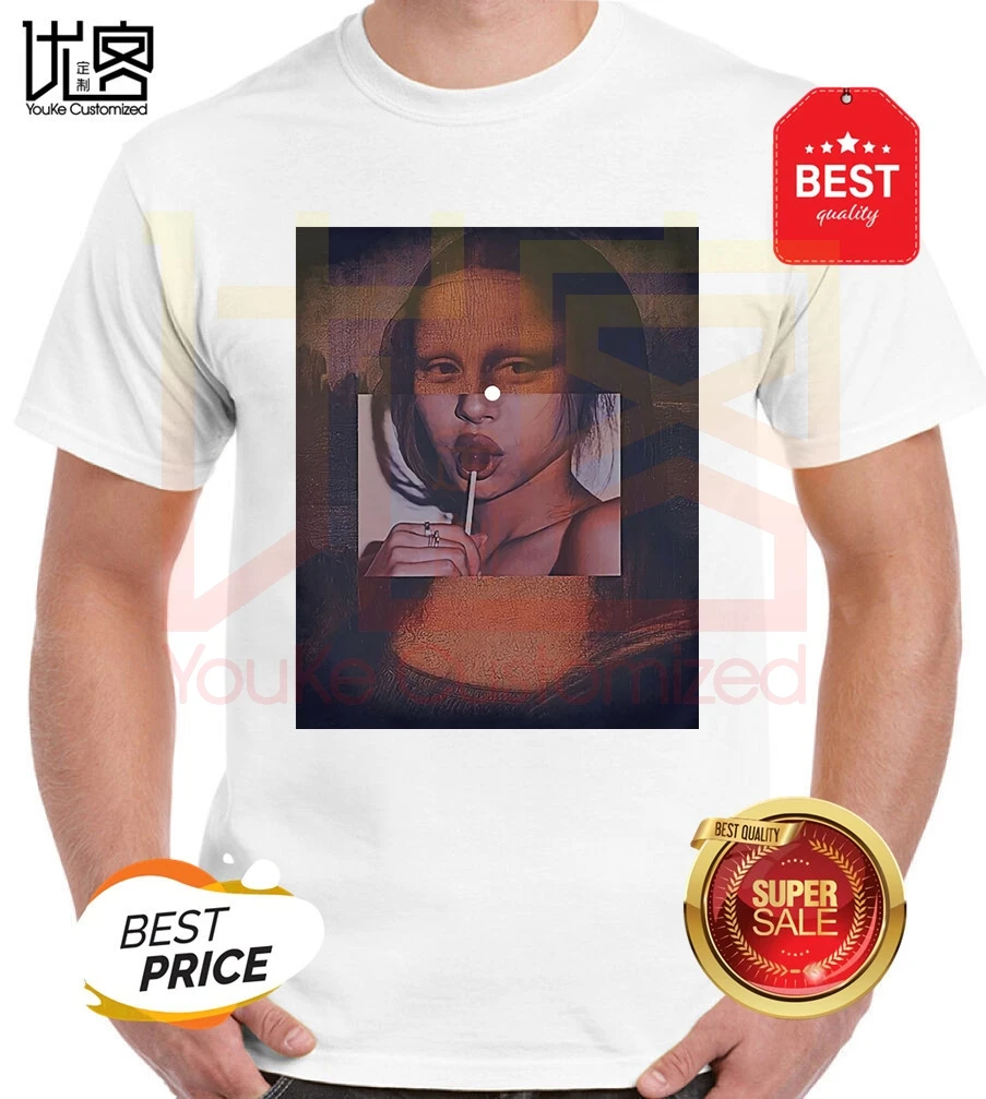 

Monalisa Candy T-shirt Funny humorous Spoof Holiday Partywear Gift Top men's women's 100% cotton short sleeves tops tee