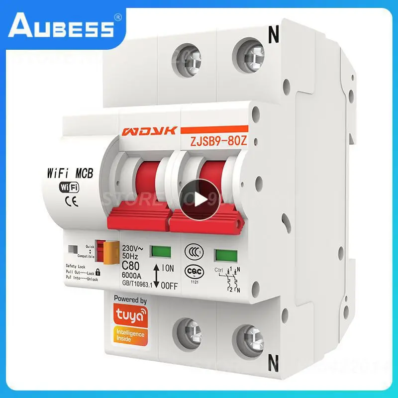 

1/2/3PCS WIFI Tuya Smart Circuit Breaker 10A-125A 2P IoT Air Switch protection Smart Life APP Control Work With Amazon Alexa