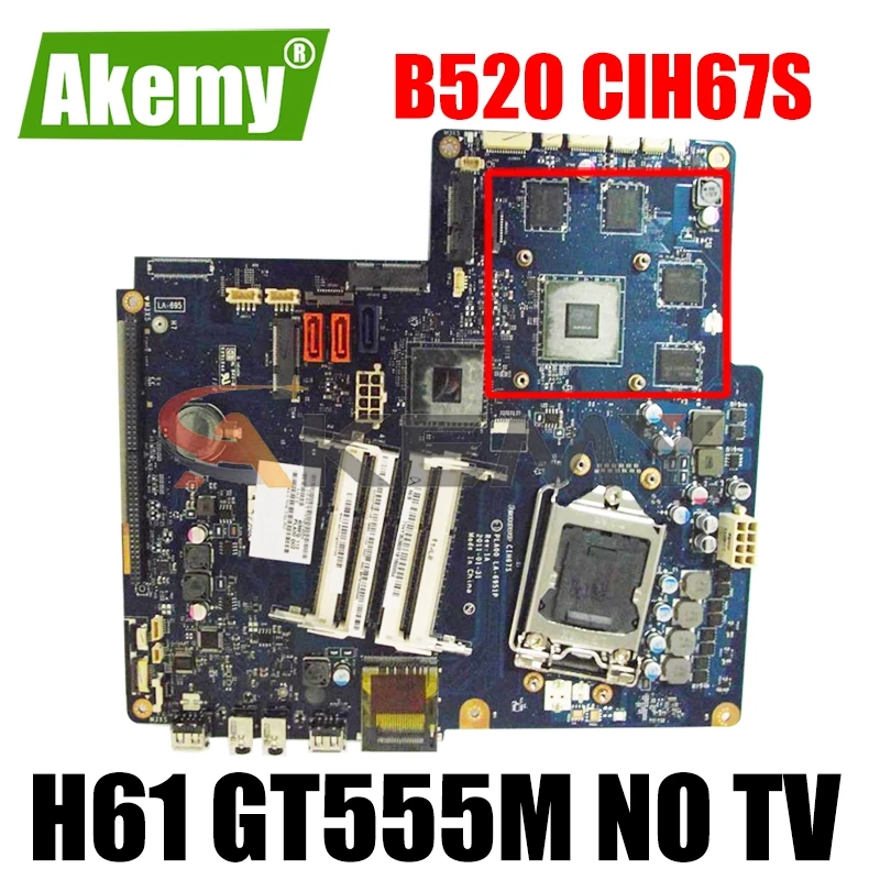 Akemy High quality Motherboard For Lenovo B520 CIH67S LA-6951P DDR3 H61 GT555M NO TV