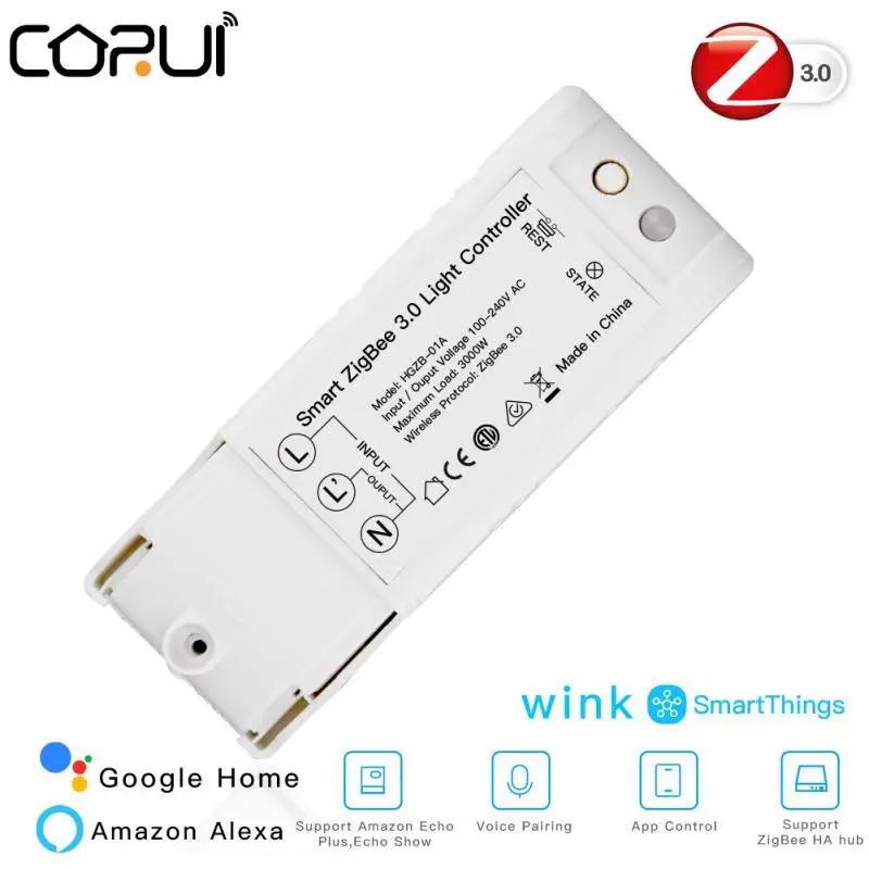

CoRui ZigBee 3.0 Smart Switch AC100-240V DIY Light Controller Module Smart Home Modified Work With Echo Plus Alexa SmartThings