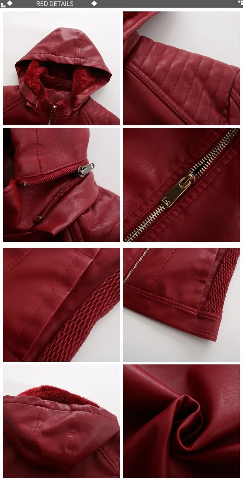 Куртка женская осенне-зимняя из искусственной кожи на молнии