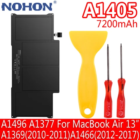 Литий-полимерный аккумулятор NOHON для ноутбука, 13 дюймов, A1405, A1369, 2010, 2011, A1466, 2012, 2017, A1496, A1377