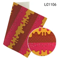 30x136cm for diy earrings clothing crafts ice cream pattern printed faux leather lychee grain