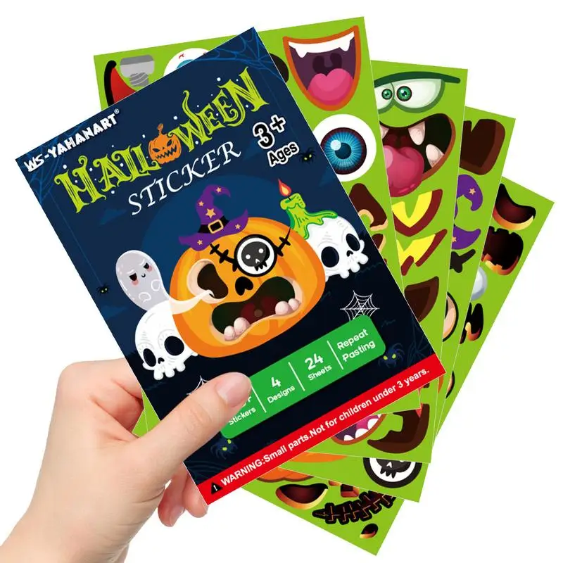 

Pumpkin Stickers 24 Pieces Horror Decal With Pumpkins Halloween Stickers Crafts Party Supplies Decor PVC Waterproof Stickers For