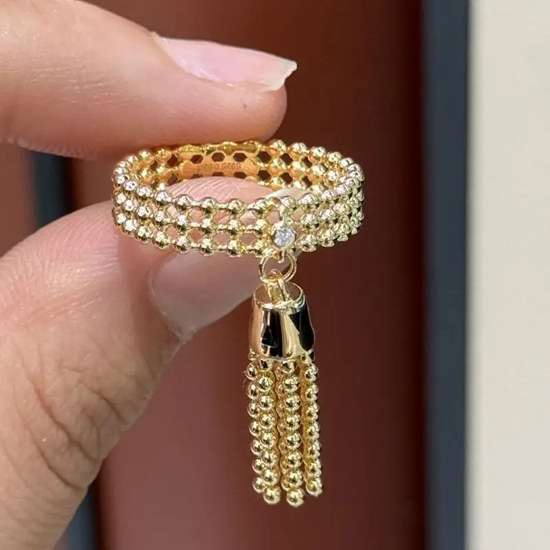 Фото Ювелирные изделия Ayjewelry: Изысканные кольца с кисточками из серебра 925 пробы с принтом черной пантеры и леопарда, роскошные украшения для женщин. №1