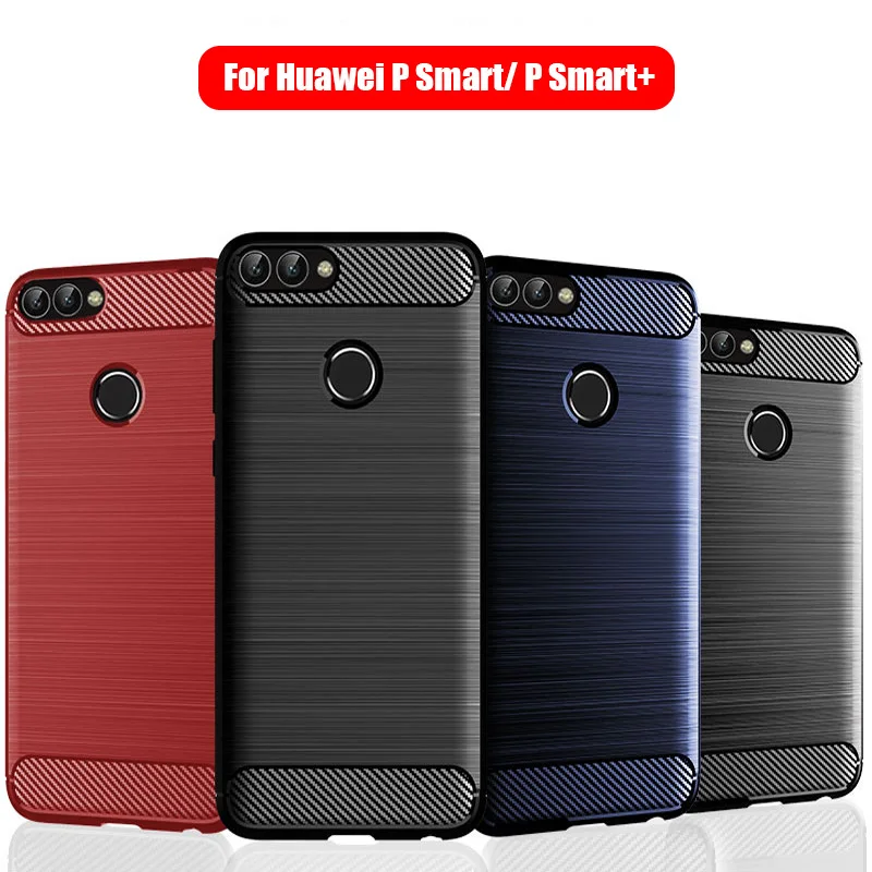 

Case for Huawei P Smart/P Smart+, TPU Silicone Soft Case Cover Black Blue Red
