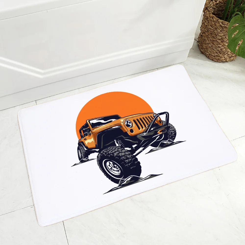 

Rug Doormat Bath Mat Entrance Bedroom Carpet Flannel Washable Decoration Cartoon Excavator Bulldozer Area Rugs Bath Mats 1