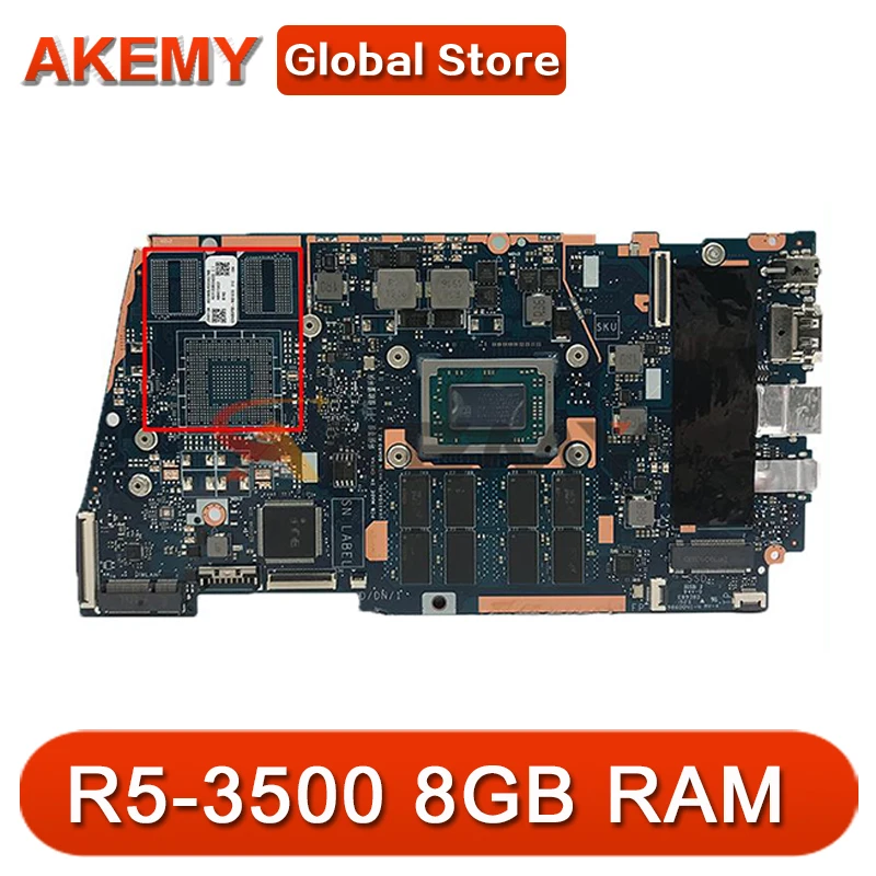

Akemy UX431DA notebook mainboard For ASUS ZenBook UX431DA UX431D Laptop Motherboard R5-3500 8GB GM test ok