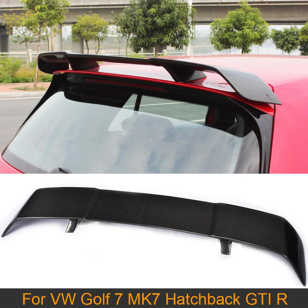 

Carbon Fiber Rear Window Roof Spoiler Wing For Volkswagen VW Golf 7 VII MK7 Hatchback GTI R 14-17 Rear Trunk Roof Spoiler FRP